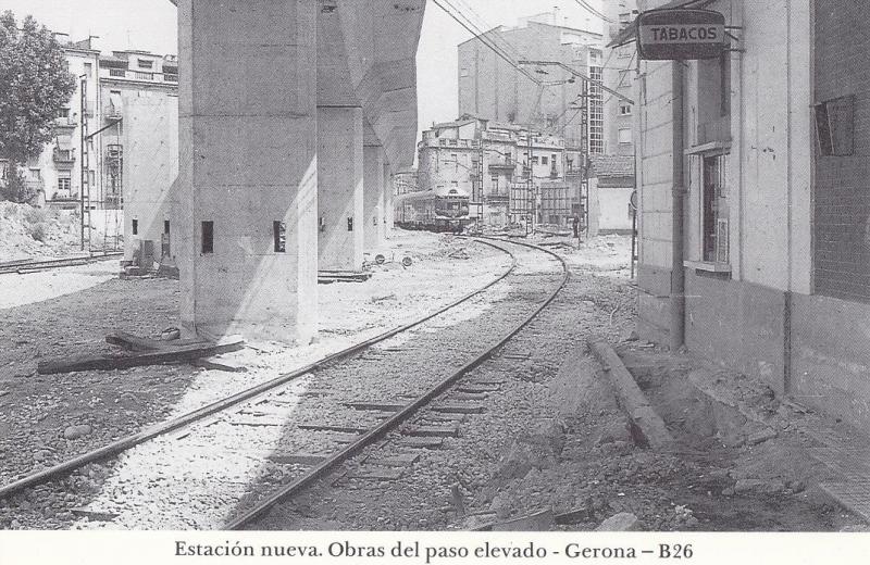 Postal 62256 : Estacion nueva. Obras del paso elevado - Gerona