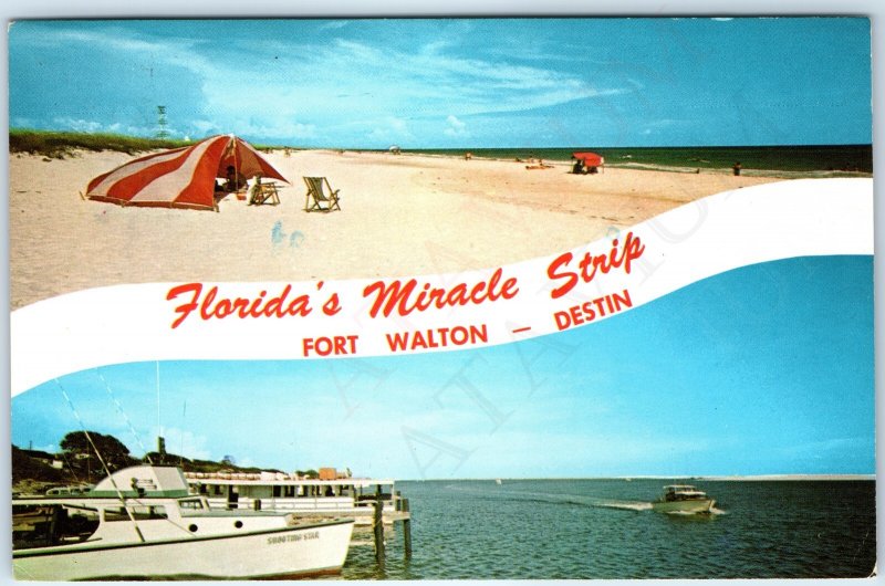 c1960s FL 100mi Beach Florida Miracle Strip Boat Pensacola Ft Walton Destin A265