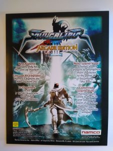 Soul Calibur III Arcade FLYER Original Video Game Art  2005 Vintage Retro 