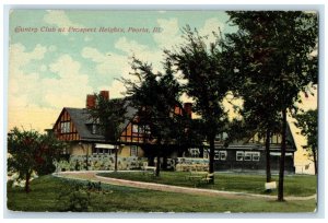 c1910 Country Club Prospect Heights Exterior Peoria Illinois IL Vintage Postcard