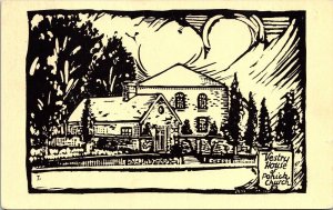 Vestry House Pohick Church Truro Parish Unp Vintage Drawing Sketch Postcard 