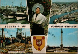 Souvenier of Boulogne-Sur-Mer Vintage French Landmarks Postcard PC263