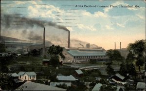 Hannibal Missouri MO Atlas Portland Cement Plant c1910 Vintage Postcard