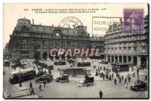 Old Postcard The Paris Gare St Lazare Approval of the Court of Rome Flame Exh...