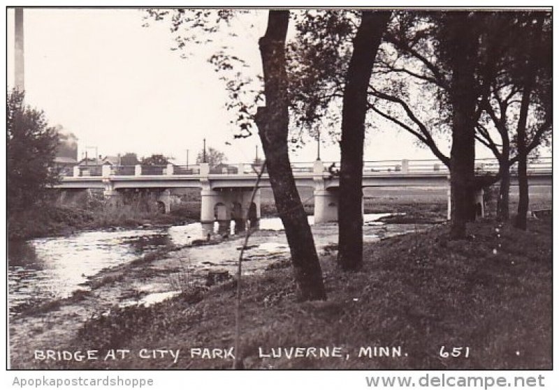 Bridge At City Park Luverne Minnesota Real Photo