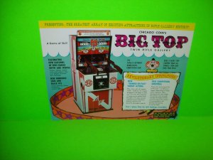 Big Top Arcade Game Flyer Chicago Coin 1973 Original Rifle Gun