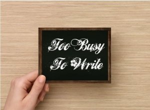 Set of 6  Postcards Blackboard Greetings - Too Busy To Write - Simple Expression