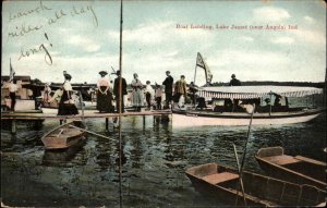 Angola India Boat Landing Lake James Pre-1910 Vintage Postcard