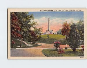 Postcard Lincoln Monument, Oak Ridge Cemetery, Springfield, Illinois