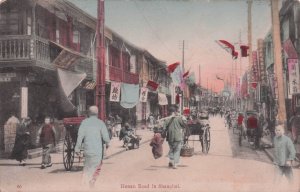 Honan Road in Shanghai China 1918 Transport WW1 Postcard