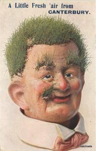 1909 Canterbury UK Fresh Air Hair Grass Chia Head Caricature Humor Wildt & Kray