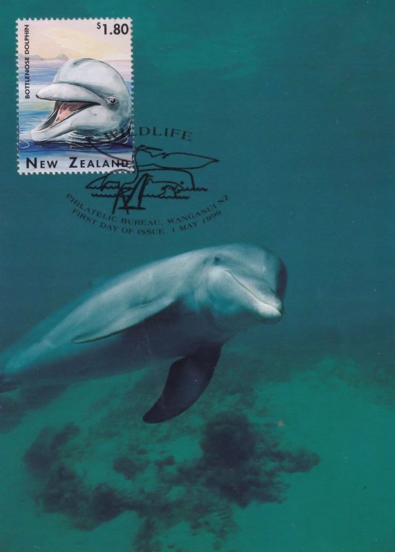 Bottlenose Dolphin New Zealand Stamp Postcard First Day Cover