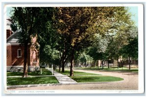 c1920's Sixth Avenue Street Dirt Road Lined Trees Emporia Kansas KS Postcard