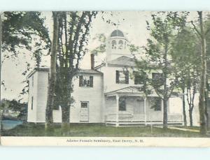 Unused Pre-1920 ADAMS FEMALE SEMINARY SUFFRAGE INTEREST East Derry NH v4437