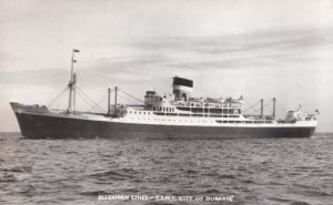 Ellerman Lines Durban Ship Boat Real Photo Postcard