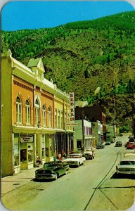 Vtg 1950's Main Street Old Cars Trading Post Georgetown Colorado CO Postcard