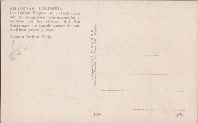 Amazonas Colombia Los Indios Yaguas Vintage Postcard B129