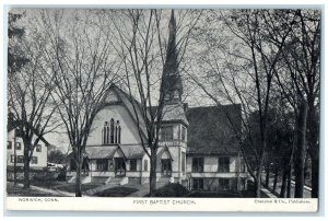 c1905's First Baptist Church Exterior Norwich Connecticut CT Unposted Postcard