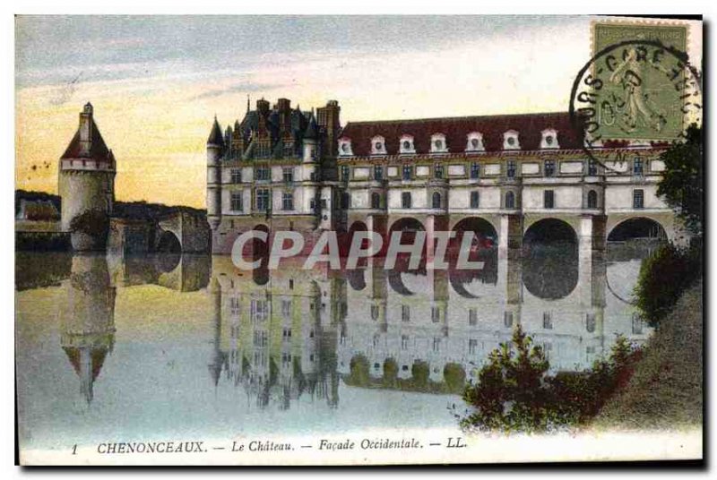 Postcard Old West Facade Chenonceau Chateau