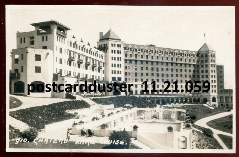 h2469 - LAKE LOUISE Alberta 1930s Chateau. Real Photo Postcard by Byron Harmon