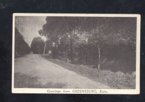 GREETINGS FROM GREENSBURG KANSAS VINTAGE POSTCARD