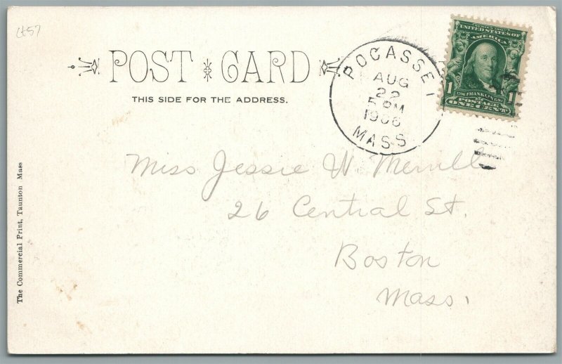 POCASSET MA BETWEEN THE PONDS ANTIQUE POSTCARD