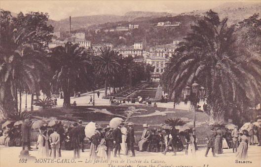 Monte Carlo Les jardins pris de l'entree du Casino