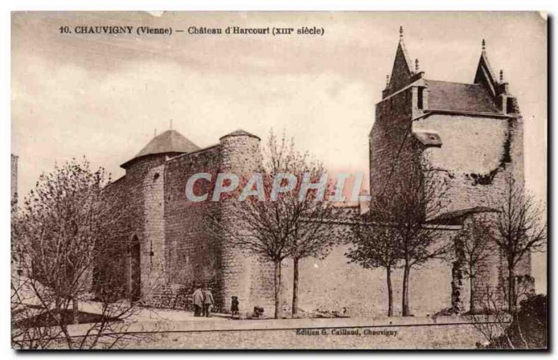 Old Postcard Chauvigny Chateau D & # 39Harcourt