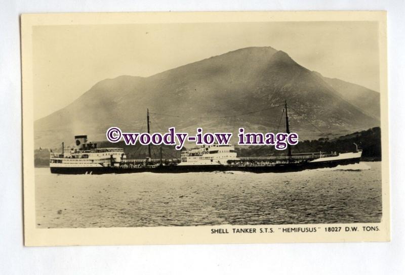 pf0424 - Shell Oil Tanker - Hemifusus , built 1954 - postcard