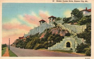 Vintage Postcard 1930's Kersey Coates Drive Kansas City MO Missouri