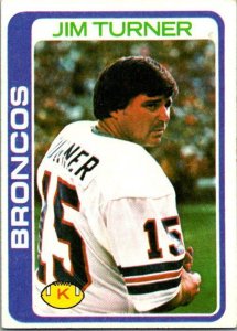 1978 Topps Football Card Jim Turner Denver Broncos sk7094