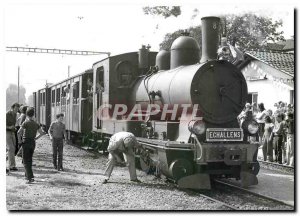 Postcard Modern train officials in Cheseaux during celebrations of the Centenary