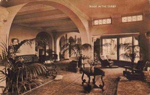 Huntington Hotel Lobby Nook Pasadena California 1910c postcard