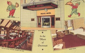 Palace Hotel - Cincinnati, Ohio Linen Postcard