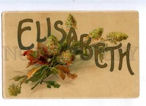 215427 Name ELISABETH w/ Flowers by C. KLEIN Vintage postcard