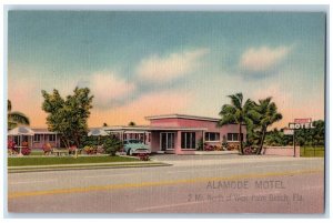c1950's Alamode Motel Roadside Car West Palm Beach Florida FL Vintage Postcard