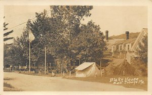 East Sebago ME Blake House Tent and US Flag Real Photo Postcard