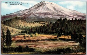 Shasta Route California CA, Mount Shasta from Edgewood, Vintage Postcard