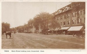 Greenfield MA Main Street Looking West Underwood & Underwood RPPC
