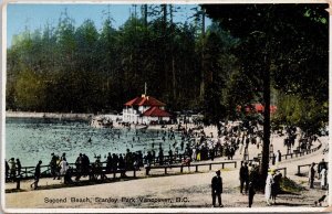 Second Beach Vancouver BC Stanley Park British Columbia c1935 Postcard H39