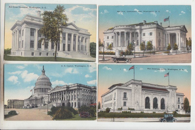 P2927, 4 different old postcards views washington DC, all unused