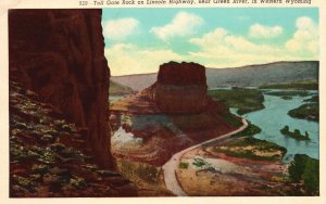 Vintage Postcard 1952 Toll Gate Rock on Lincoln Highway Green River Wyoming