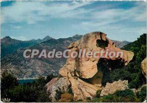 Postcard Modern Charm and colors of Corsica Calanche of Piana dog head