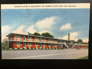 Vintage Postcard 1957 Stewart's Motel & Restaurant South Side 25W Hgwy Corbin KY