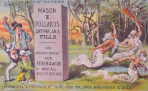 1880 Quack Medicine Fantasy Mason & Pollards Anti-Malaria Pills Trade Card
