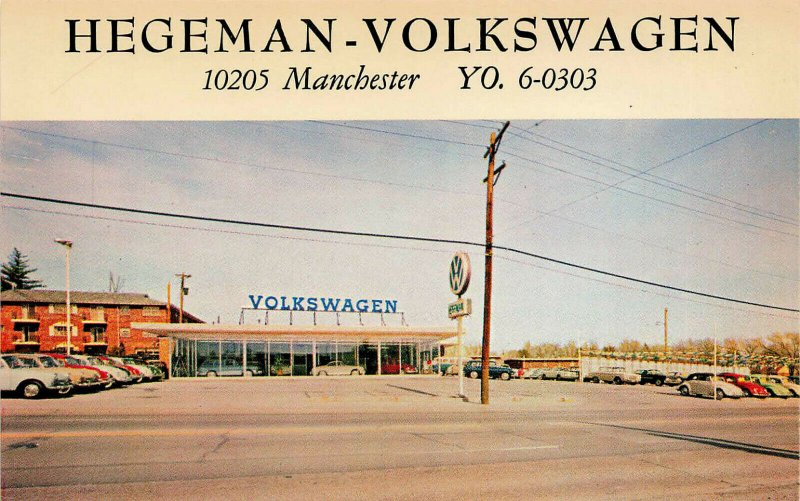 St Louis MO Hegeman Motors Volkswagen Dealership Postcard