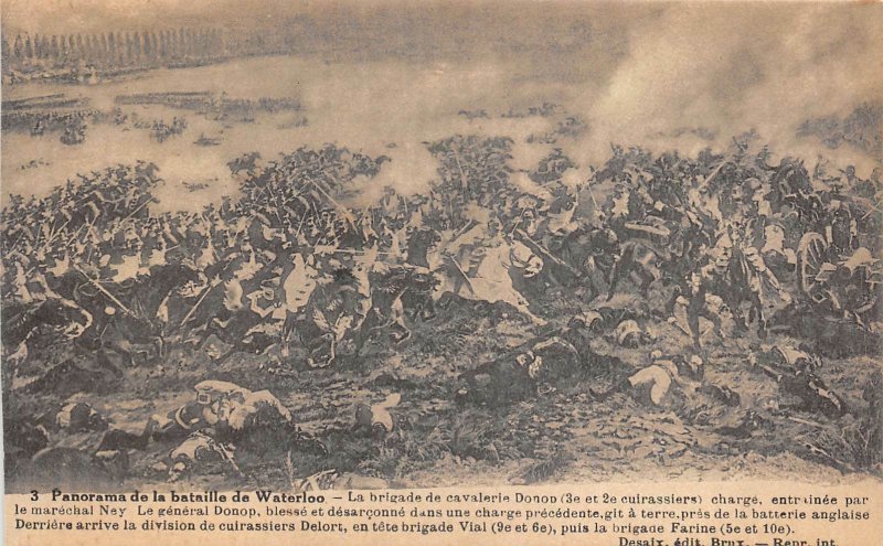 Lot281 panorama de la bataille de waterloo military postcard  belgium war