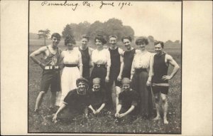 Pennsburg Pennsylvanai PA Young Men & Women June 1912 Real Photo Postcard