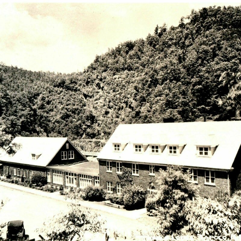 ca 1930 Postcard Historic North Carolina Building Aluminum Co Topoco Lodge RPPC