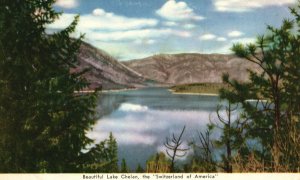 Vintage Postcard 1910's Beautiful Lake Chelan Switzerland of America Olympia WA